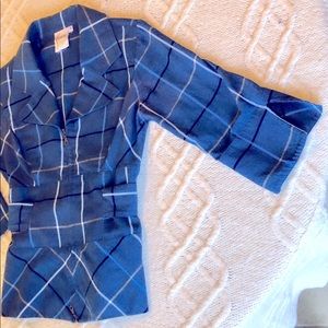 Vintage Finley 70s style plaid top flare sleeve